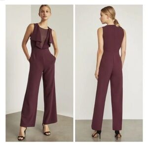 New w Tag: BCBG MaxAriza Rylee Jumpsuit in Bordeaux. Pockets. Size Medium